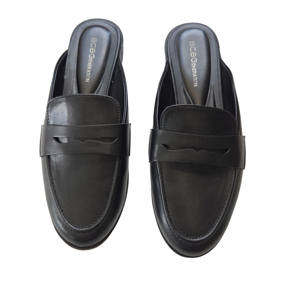 BCBGeneration Mules Ginna Penny Loafer Women 9M Black NWOT GN264002
